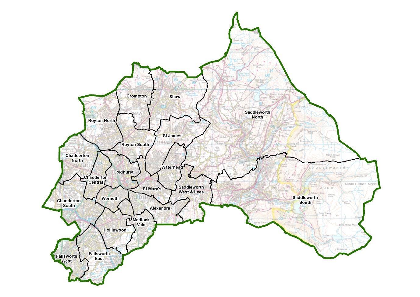 Map Of Oldham And Surrounding Areas Have Say On This New Ward Map For Oldham | The Oldham Times