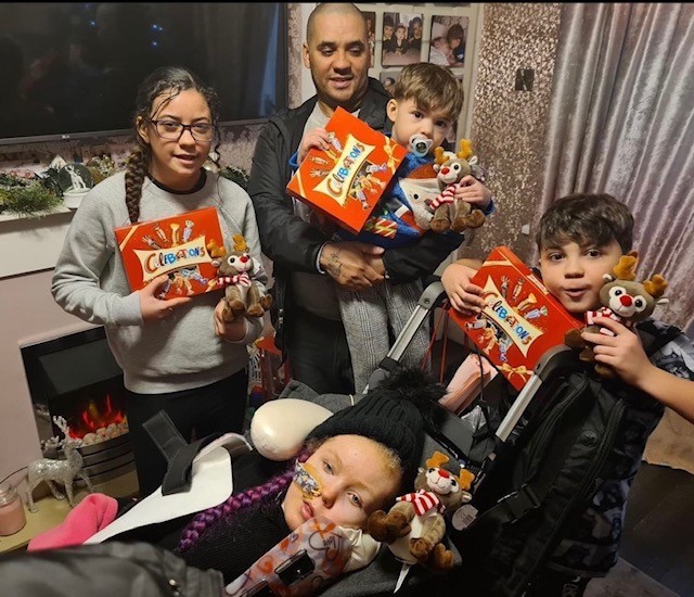 Tehyah Solan-Clarke, bottom, with her father, Aaron, and siblings, Aaliyah, Dantay and Tayon.