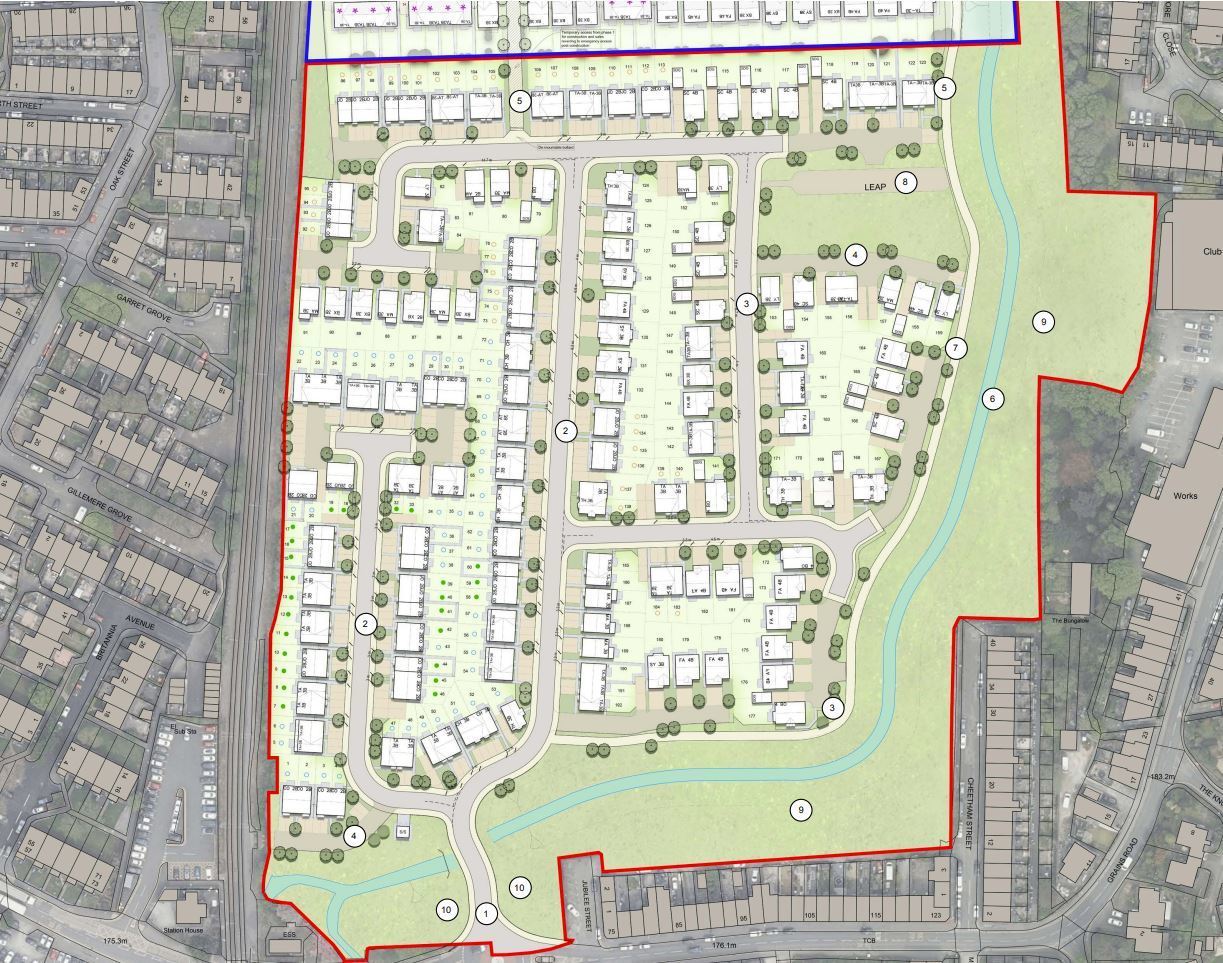 The development plan for the site